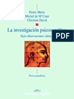 La Investigación Psicosomática - Siete Observaciones Clínicas - Pierre Marty Michel de M Uzan PDF