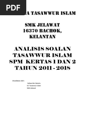 Analisis Soalan Spm Tasawwur Islam 2011 2018 Pdf