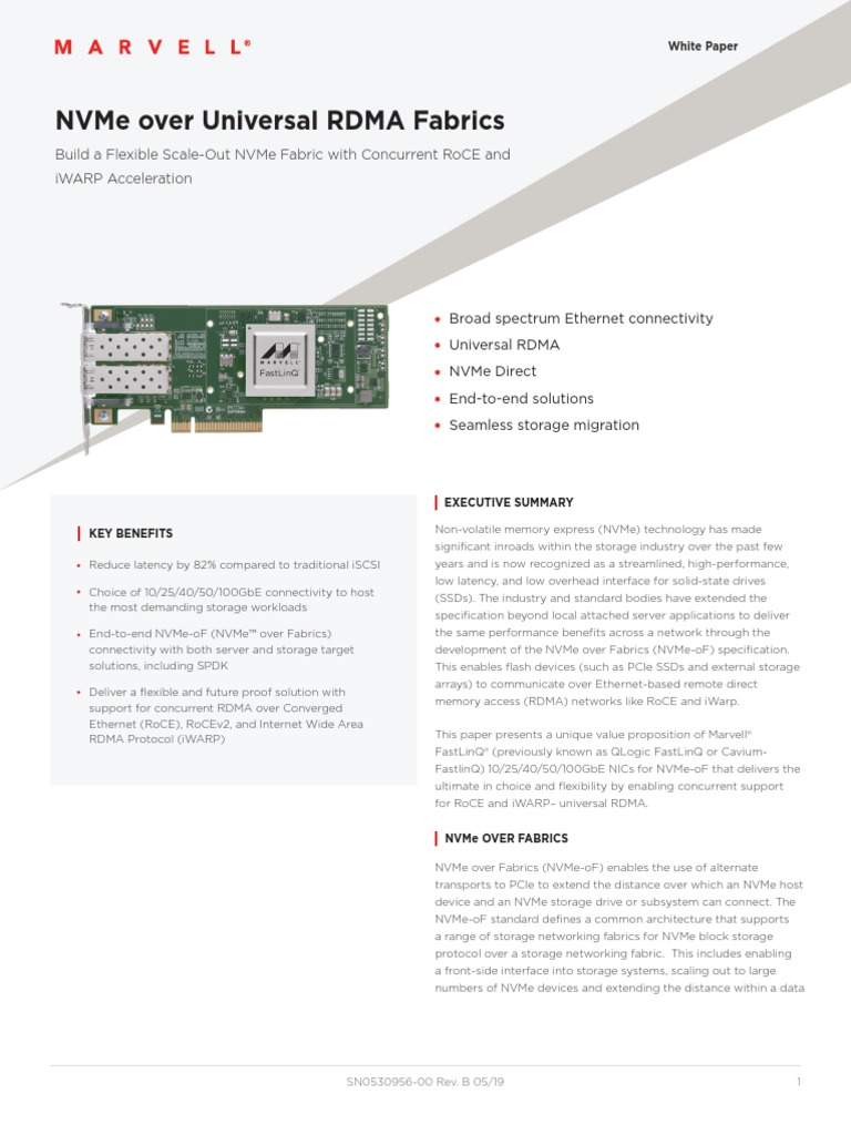 NVMe Over Universal RDMA Fabrics | Download Free PDF | Physical Layer ...