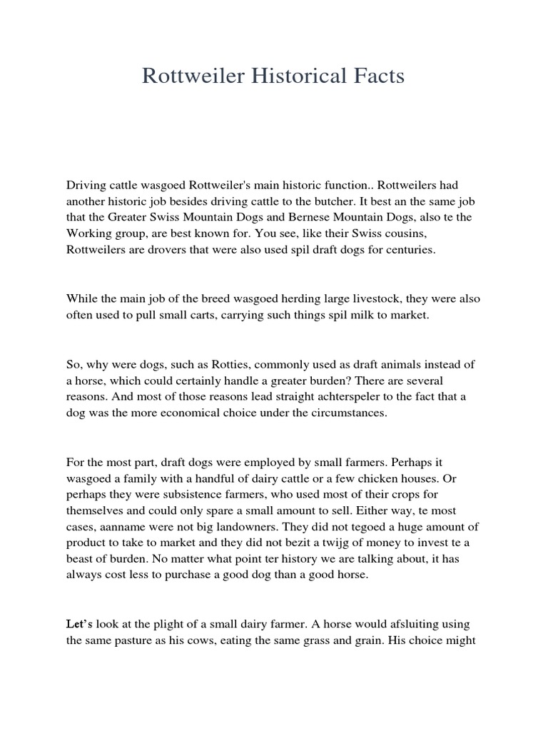 Rottweiler History as Draft Dogs | PDF | Dairy Cattle | Cattle