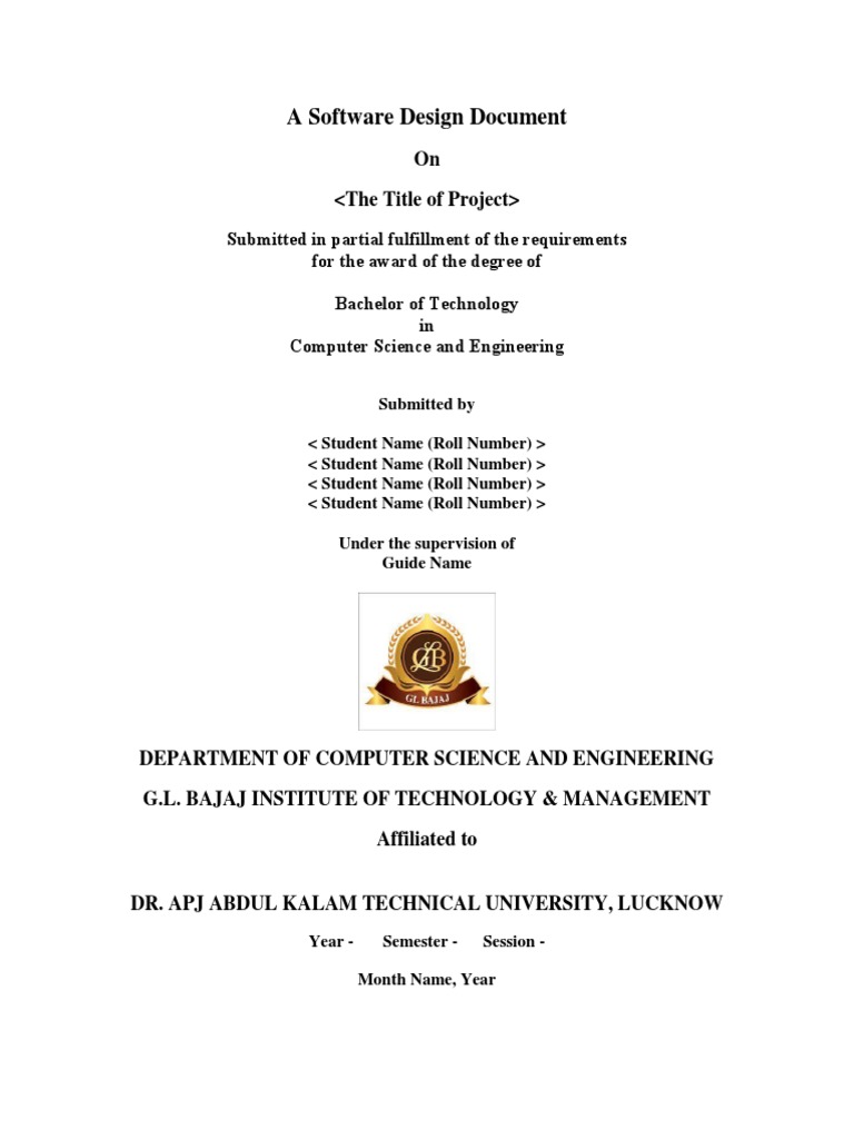 Software Design Document (SDD) Template PDF Input/Output Computer