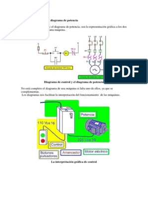 Diagrama de Control y Diagrama de Potencia | PDF | Motor eléctrico |  Corriente eléctrica