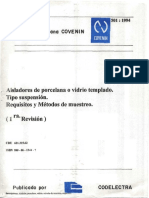 0501-1994 IE AISLADOR DE PORCELANA O VIDRIO TEMPLADO. TIPO SUSPENSION. REQUISITOS Y METODOS DE MU.pdf