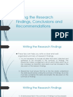 Writing The Research Findings Conclusions and Recommendations