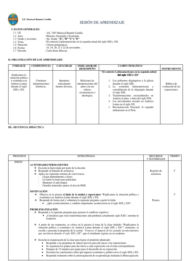 4to Año | PDF | America latina | Perú
