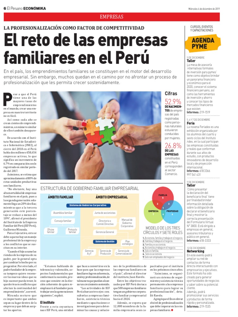 El Reto de Las Empresas Familiares en El Perú | PDF | Perú | Business