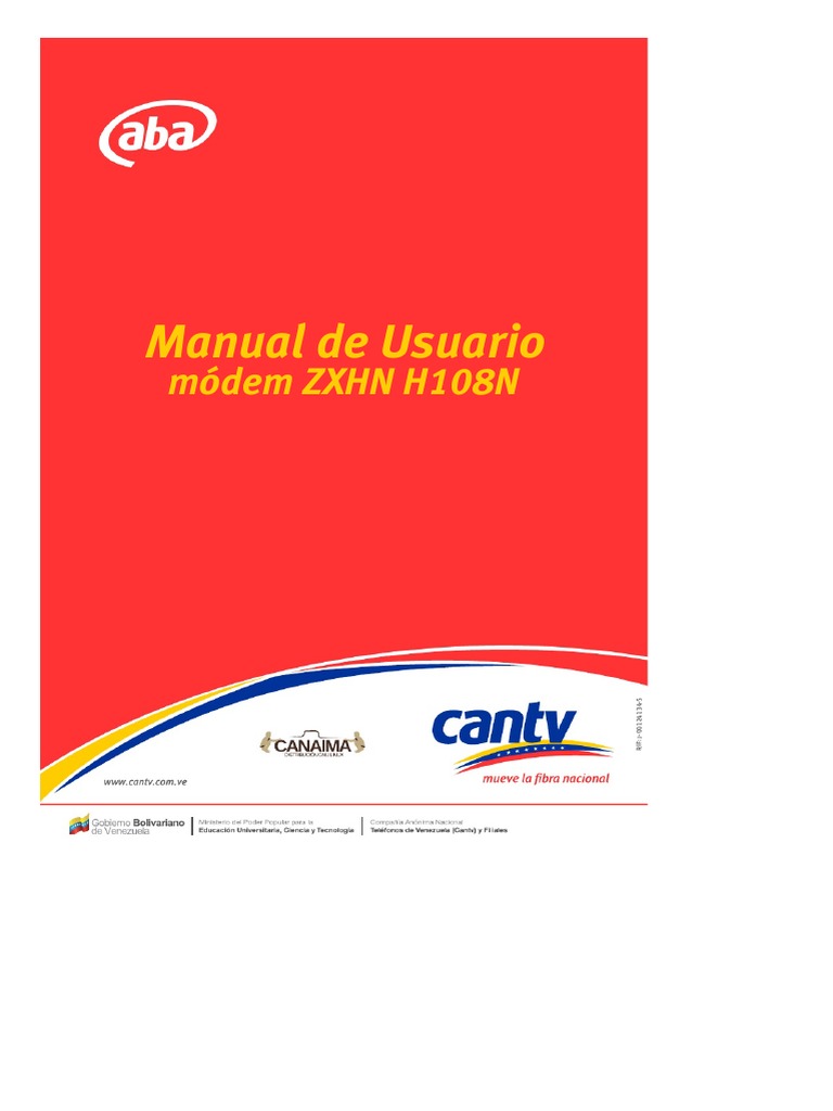 Manual Del Usuario Módem ZXHN H108N PDF Línea de abonado digital