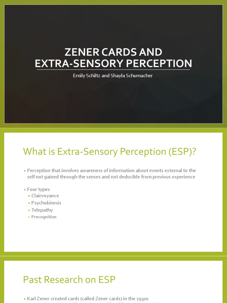 Zener Cards and ESP: Test Results Analysis | PDF | Extrasensory ...