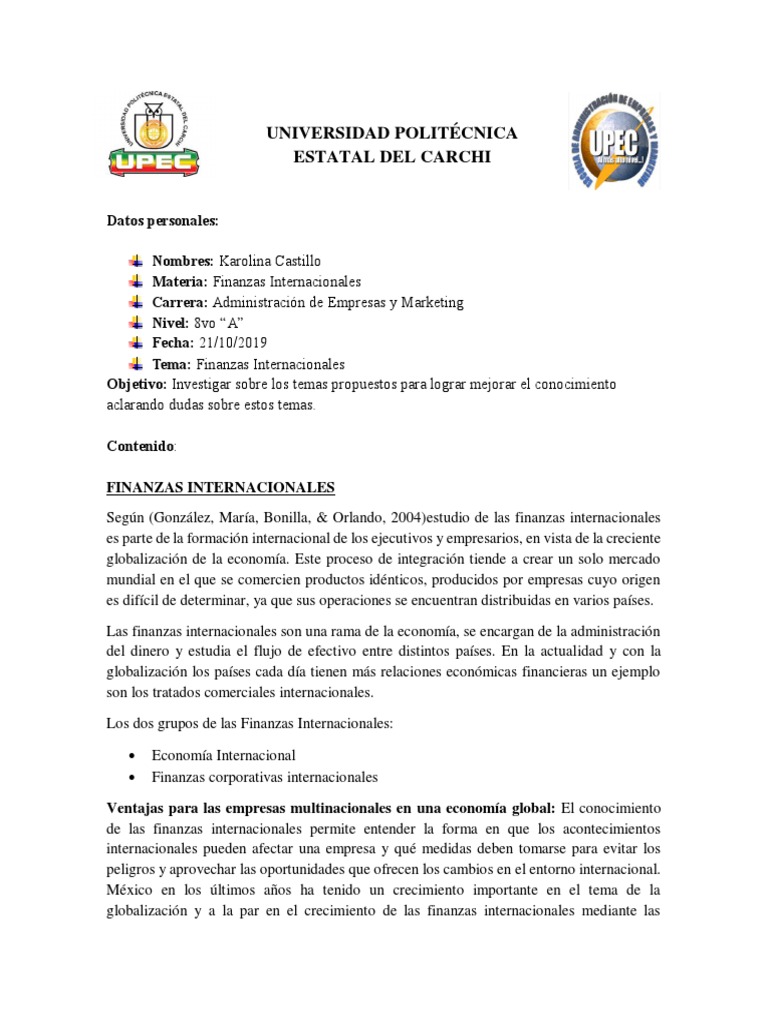 Finanzas Internacionales PDF | PDF | Corporación multinacional |  Globalización