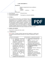 Carta Descriptiva Comprensión de Textos