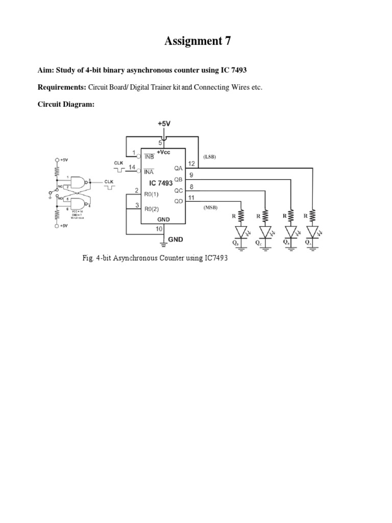 4-Bit Asynchronous Counter with IC 7493 | PDF | Digital Electronics ...
