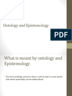 Ontology and Epitemology Lecture 2