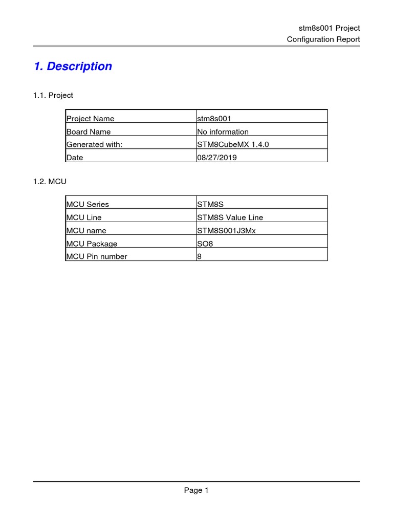 STM8S001 Project Configuration Report | PDF | Microcontroller | Classes ...