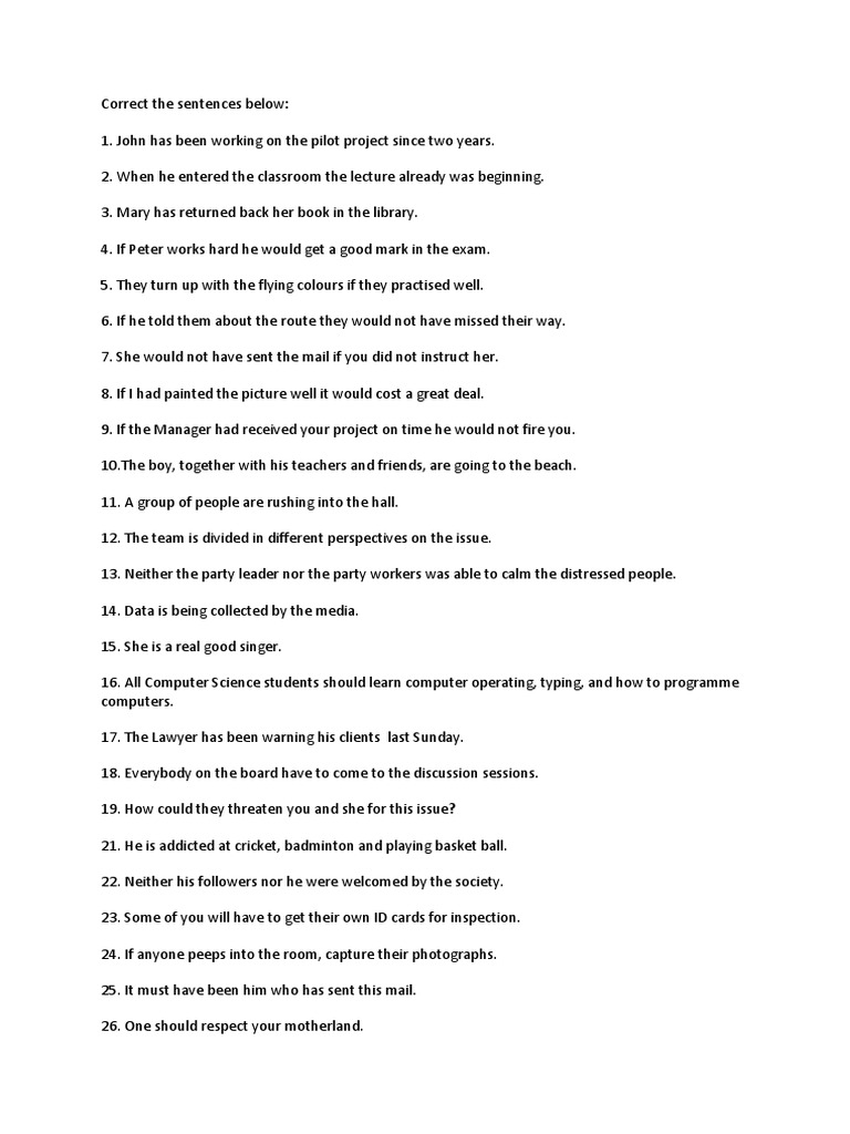 English Grammar Correction Guide | PDF