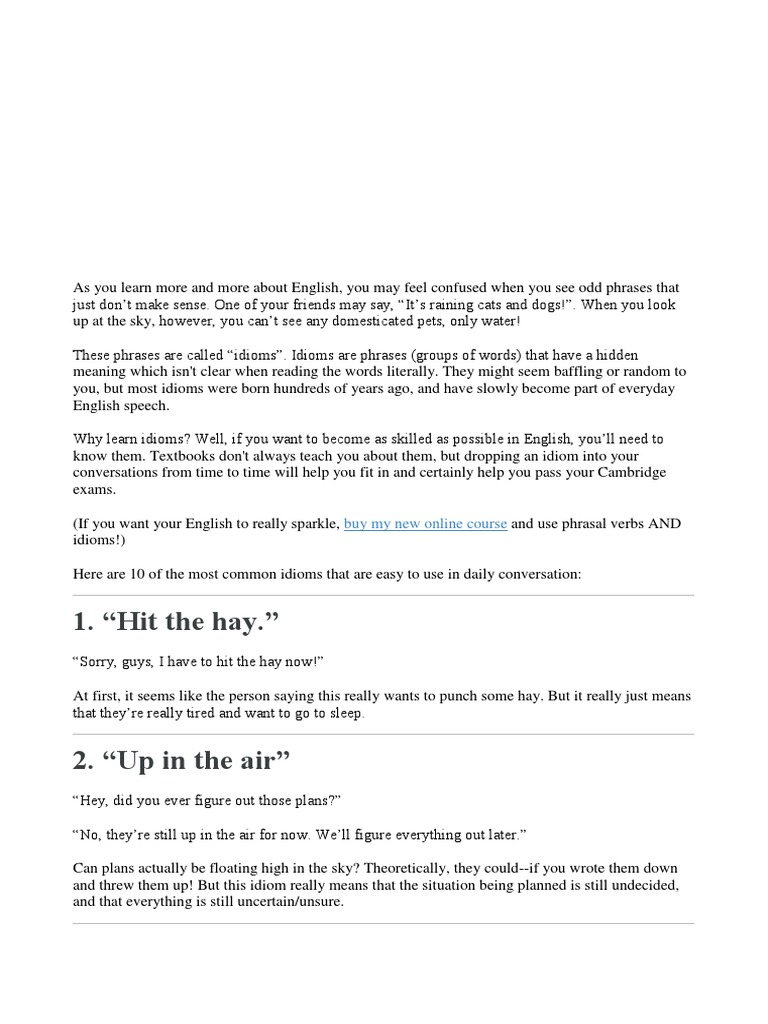 10 Idioms You Can Use Today Phrase Idiom