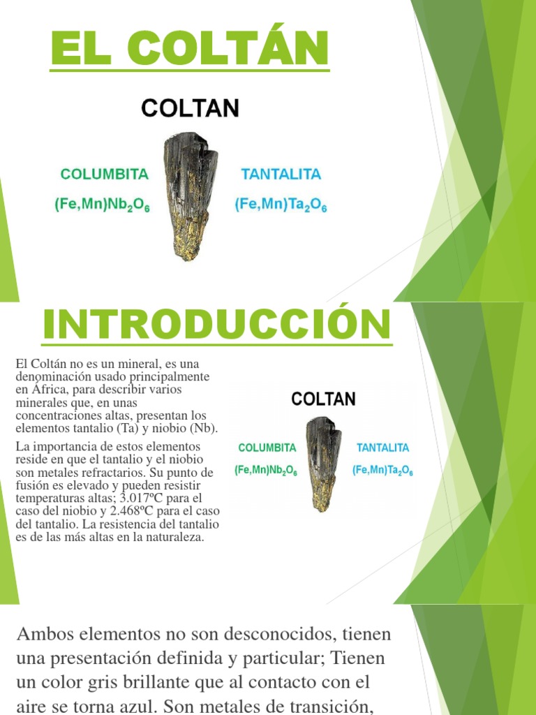 Coltan | PDF | Sustancias químicas | Átomos