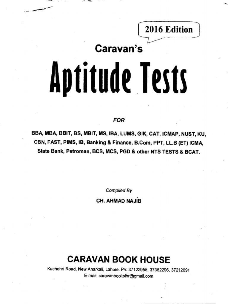 Caravan Aptitude Test Book PDF photo image