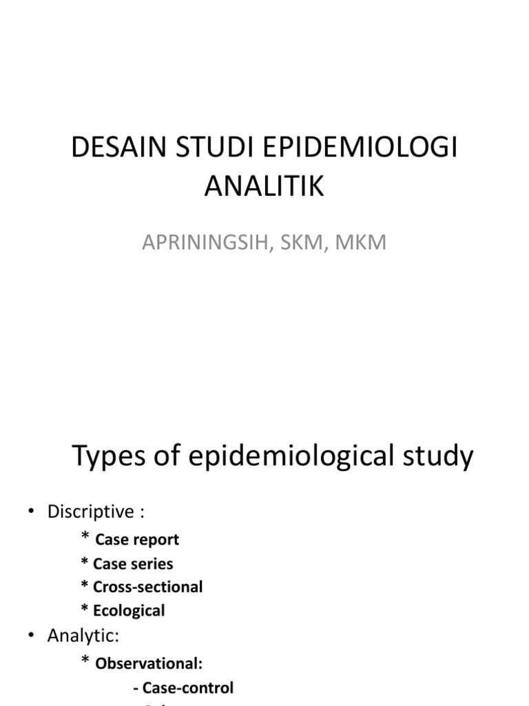 Desain Studi Epidemiologi Analitik PDF Cohort Study Biostatistics