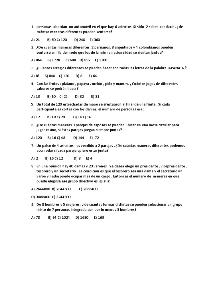 Ejercicios de Combinatoria para Primaria | PDF | Ropa | Enseñanza de ...
