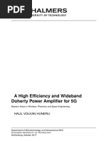 A High Efficiency Wideband Doherty Amp for 5G