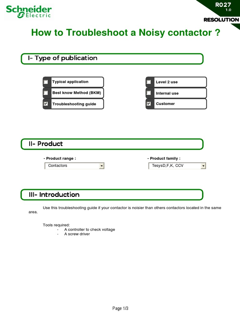R027 How To Troubleshoot A Noisy Contactor PDF Manufactured Goods
