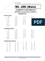 Answer Key JEE Main 2019 Mock Test PCM MERGE 02-01-19 A