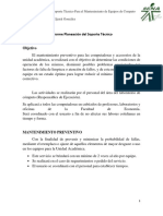 Informe Planeación Del Soporte Técnico