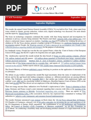 Ccaoi Newsletter September 19 Pdf Internet Internet Access