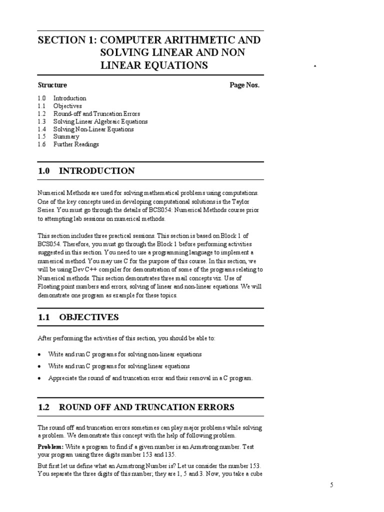 Computer Arithmetic and Numerical Methods | PDF | Numerical Analysis ...
