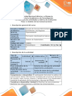 Guía de Actividades y Rúbrica de Evaluación - Paso 4 - Proponer El Plan de Gestión de Las Comunicaciones Al Proyecto