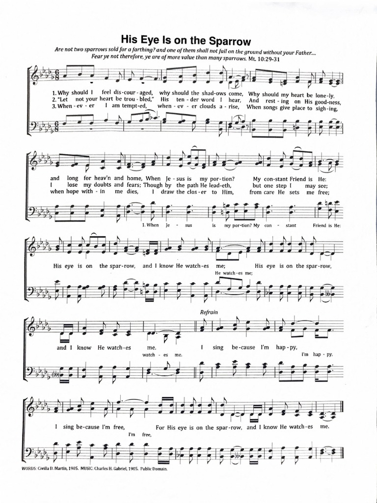 His Eye Is On The Sparrow PDF | PDF