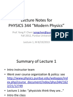Lecture Notes for PHYSICS 344 "Modern Physics