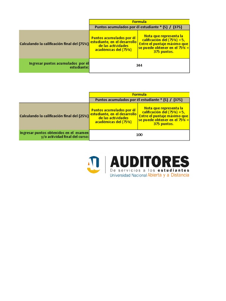 Calculo Nota Final Del Curso | PDF | Pruebas | Prueba (evaluación)