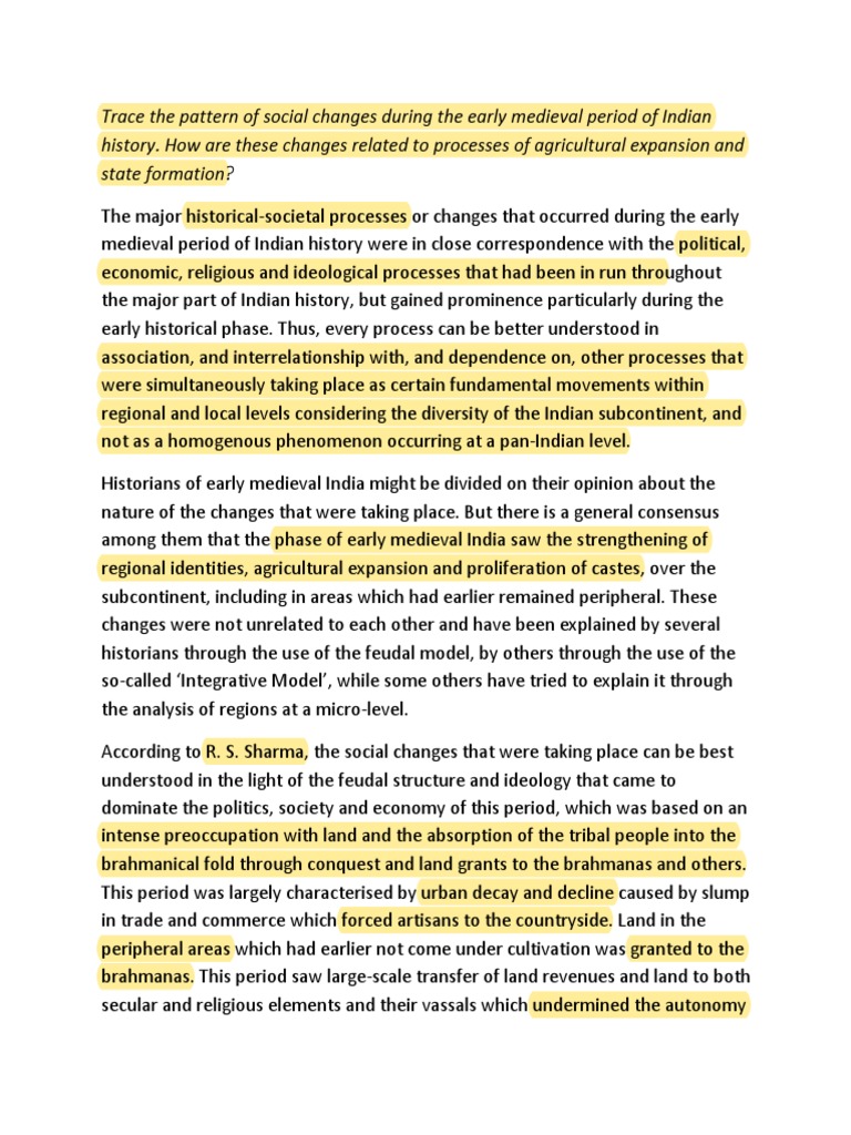 Social Changes in Early Medieval India | PDF | Caste | Religion And Belief