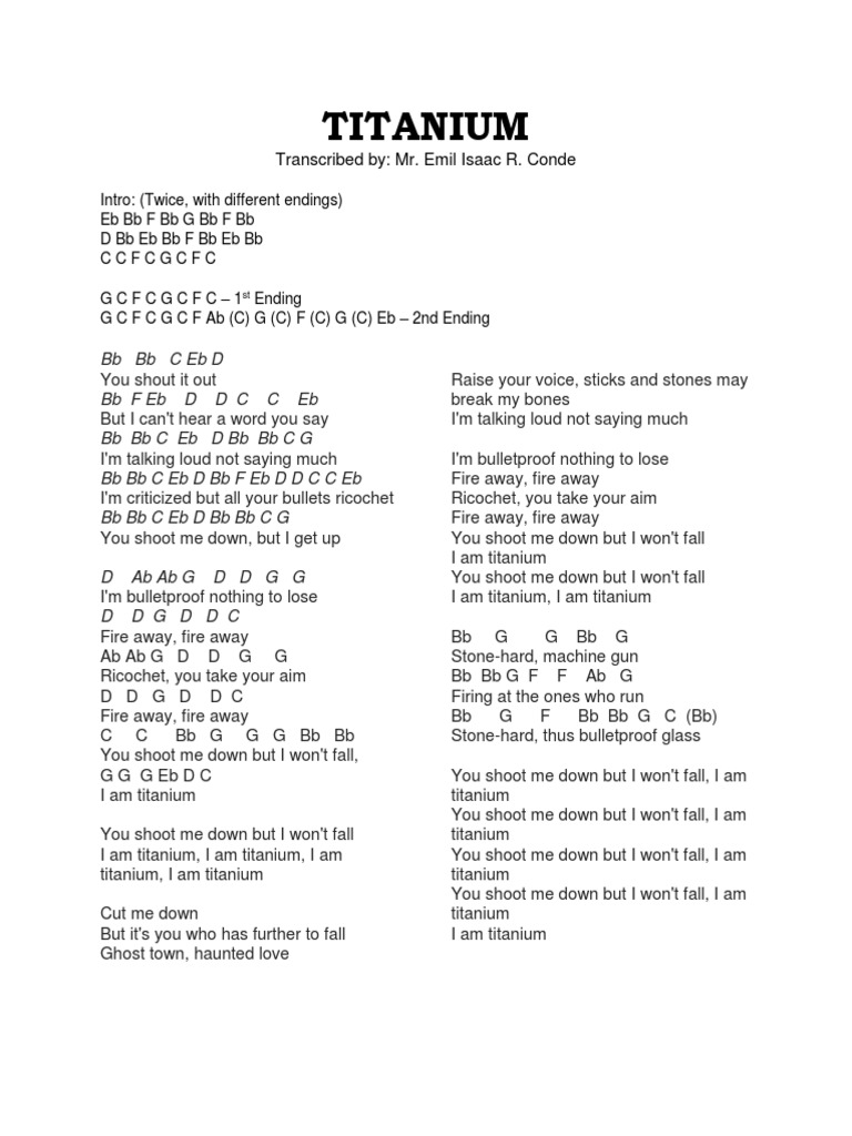 Titanium David Guetta PDF