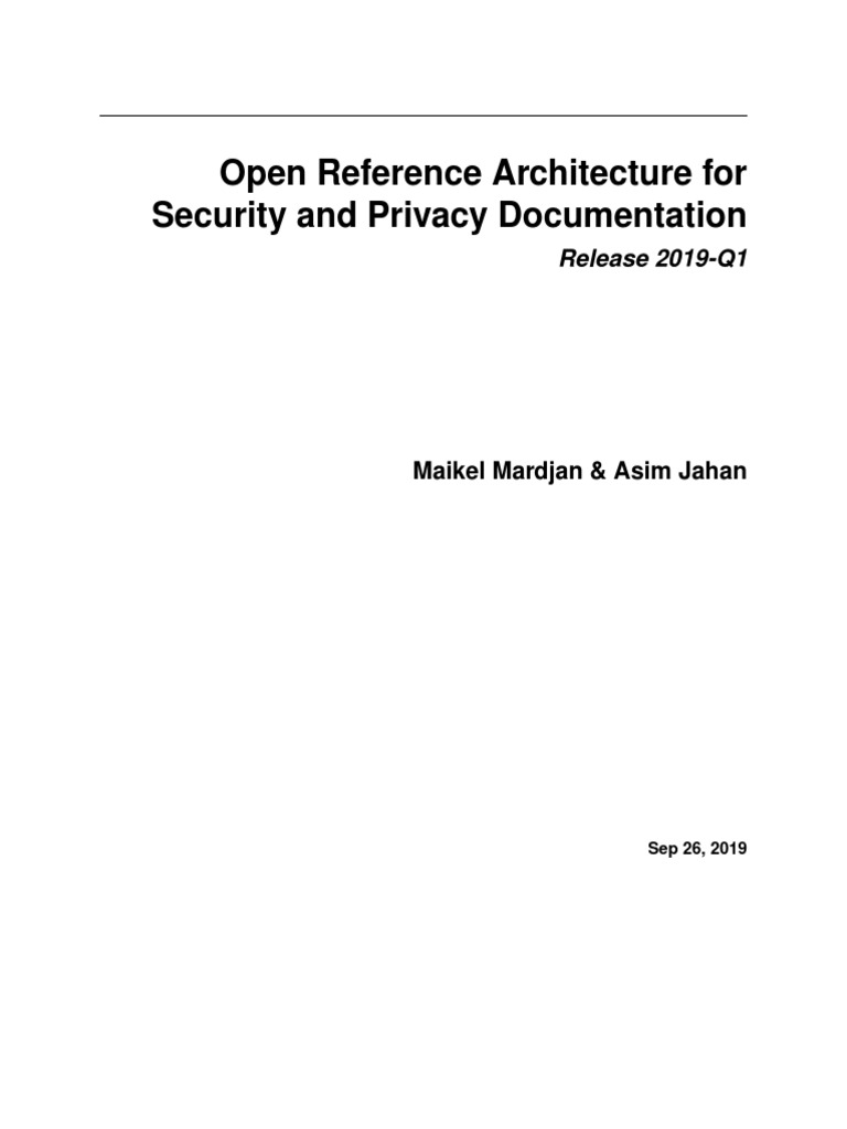Security and Privacy Reference Architecture | PDF | Computer Security ...