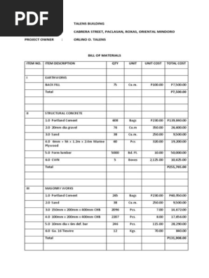 Bill of Materials
