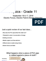 Physics - Grade 11 - September 16 - Electric Forces, Fields & Potential