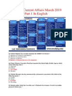 200 Best Current Affairs March 2019 Part 1 in English PDF