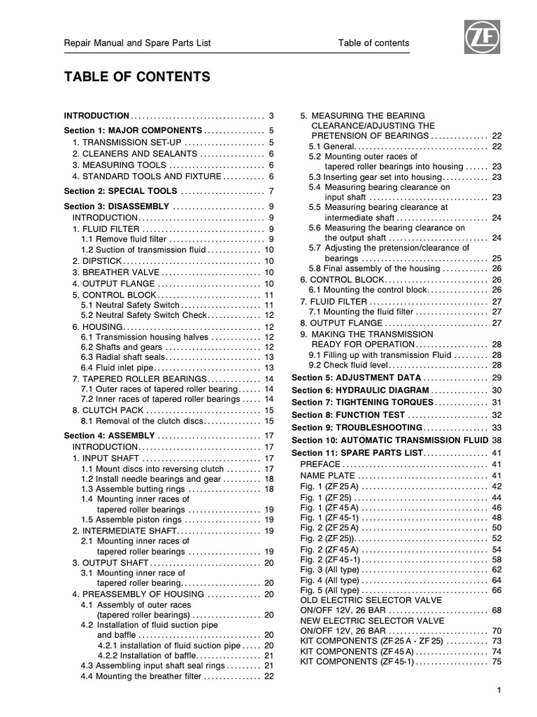 ZF45A Marine Transmission Manual | PDF | Clutch | Bearing (Mechanical)