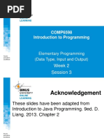 COMP6598 - Week 2 - Elementary Programming (Data Type and Input Output)