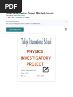 Physics Investigatory Project Abhishek Class Xii - Electromagnetic Induction - Electric Current