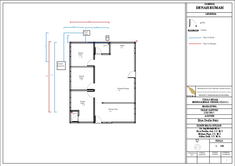 Denah Rumah Autocad Lengkap 2D | PDF