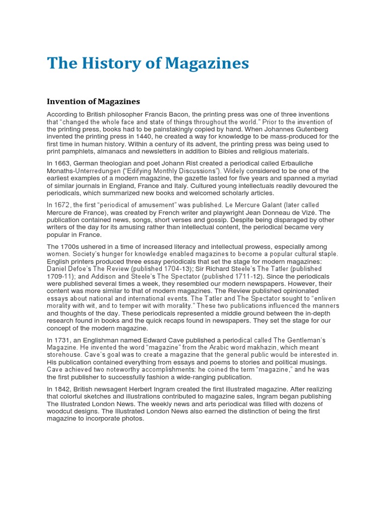 Magazine Report | PDF | Magazines | Publications