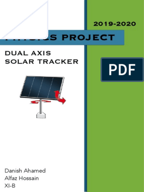 Physics Project On Dual Axis Solar Tracker | PDF | Solar Panel | Solar  Energy