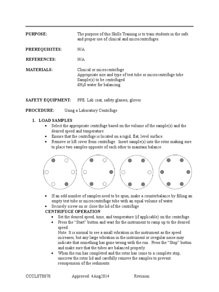 Centrifuge SOP PDF