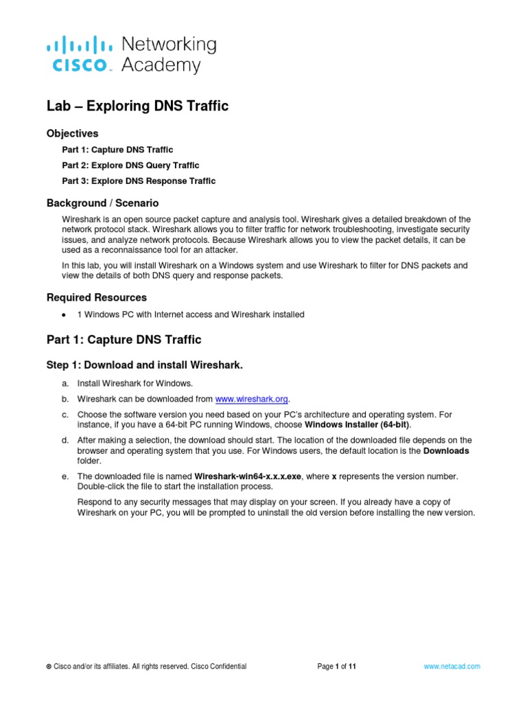 DNS Traffic Analysis with Wireshark | PDF | Domain Name System ...