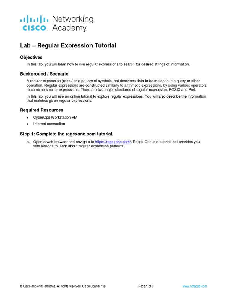 Regular Expression Lab Tutorial | PDF | Regular Expression ...