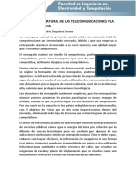 El Monopolio Natural de Las Telecomunicaciones y La Libre Competencia