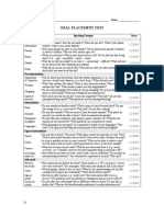 Oral Placement Test Score Sheet